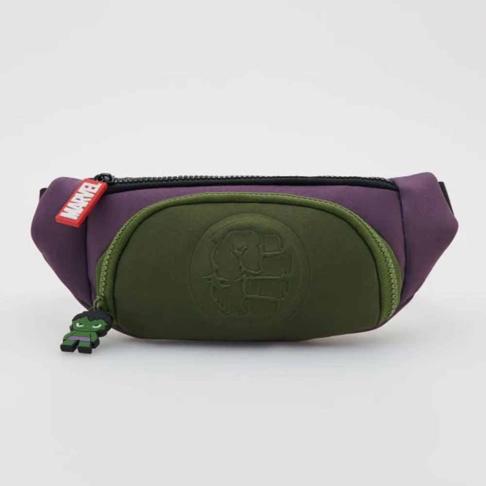Marvel Kids Neoprene Belt Bag Avengers Green Purple Adjustable NWT